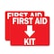 Signmission First Aid Kit with Down, 5 in W x Rectangle, Vinyl Decal OS-2PACK-MISC-D-35-L-19494 - alternate 1